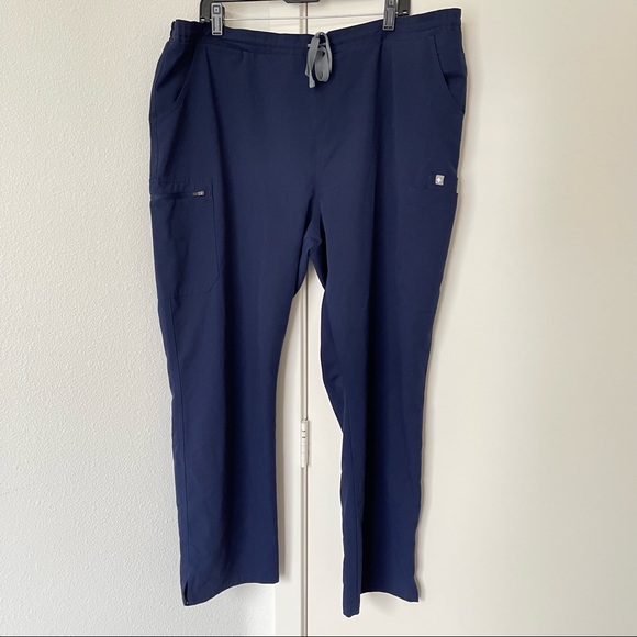 Figs Skinny Scrub Navy Blue Pants - Picture 3 of 10